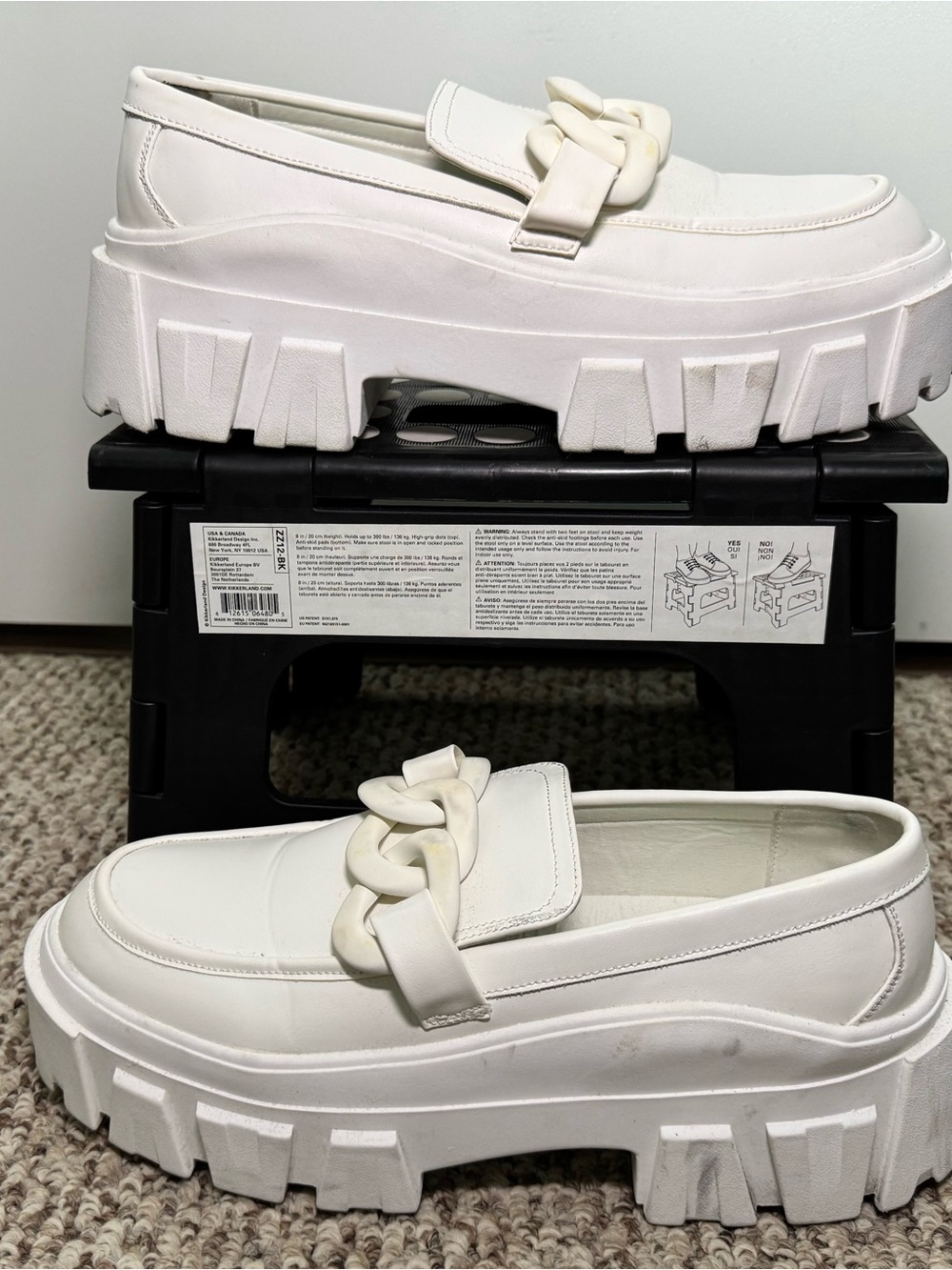 ASOS White Chunky Chain Platform Loafers